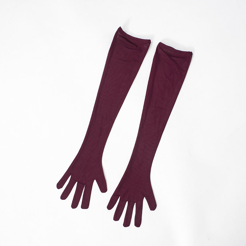 Hudson Maxi Dress With Stole And Gloves - Maroon