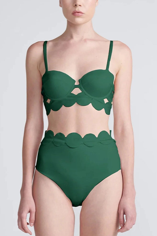 Sexy Sling Cutout High-waisted Stretch Bikini Swimsuit