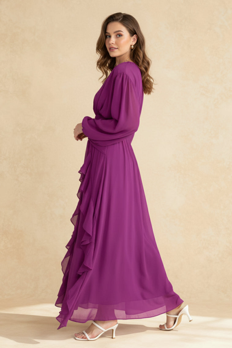 Leonie Ballon Stylish Sleeve Maxi Dress