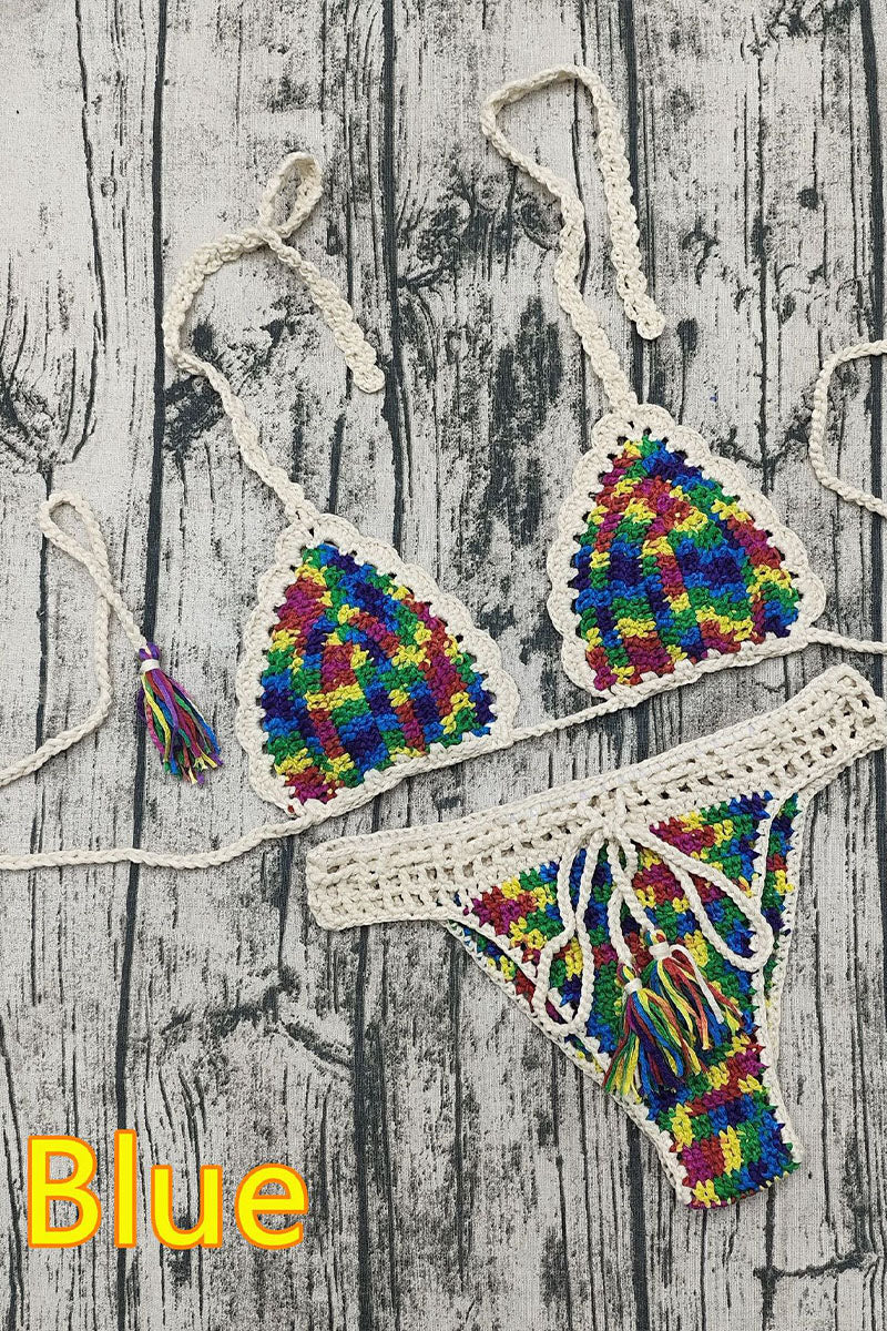 Handmade crochet triangle bag bikini sexy suit