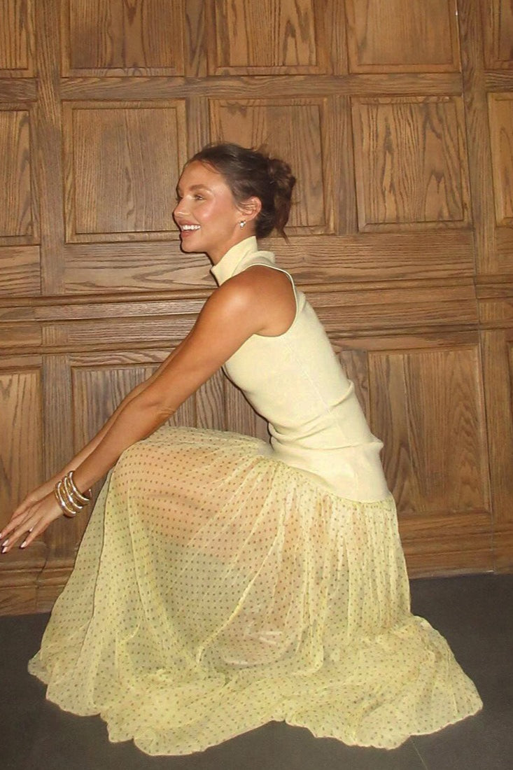 Polka Dot Patchwork Maxi Dress