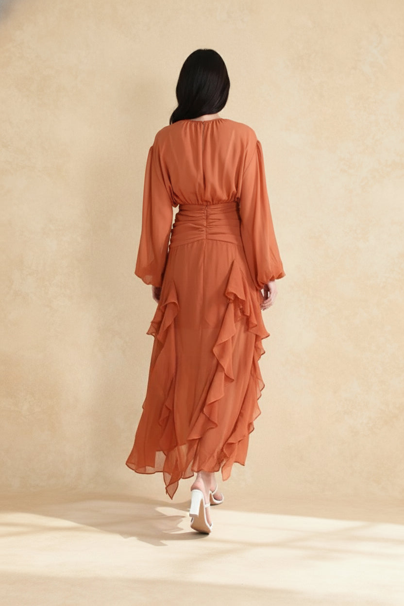 Leonie Ballon Stylish Sleeve Maxi Dress