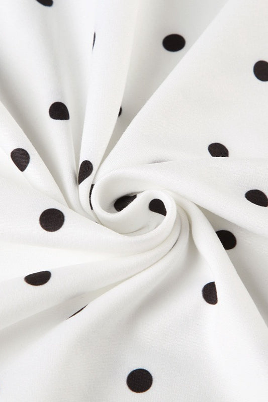 Vintage Polka Dot Lace V-Neck Bodycon Maxi Dress