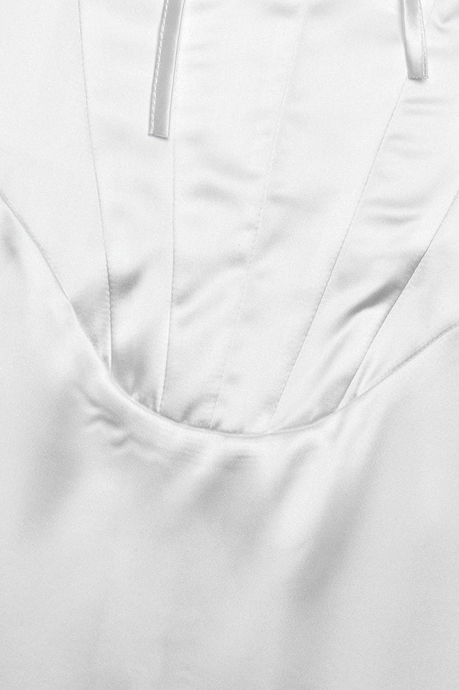 Long Sleeve Lace Satin Maxi Dress