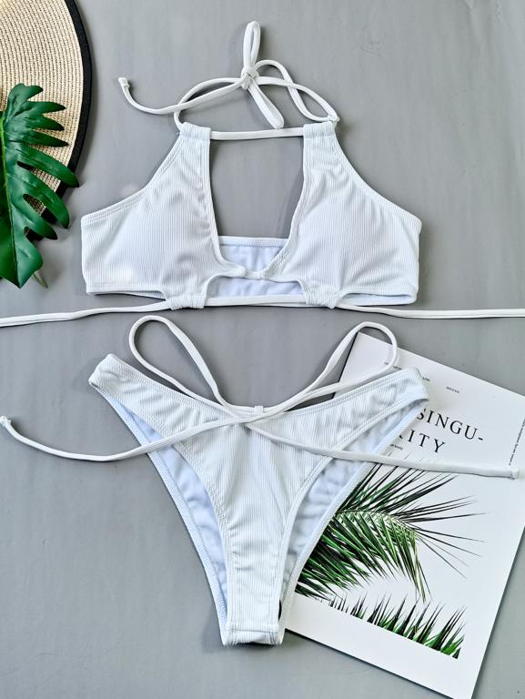 Bikinis Sexy High Cut Swimsuit Women String Lace Up Bathing Suit Swimwear