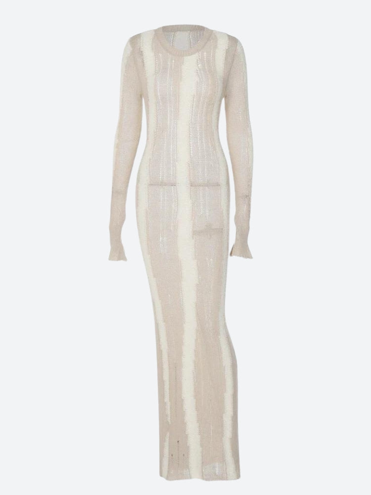 Crochet Distressed Maxi Dress - Fashionpara