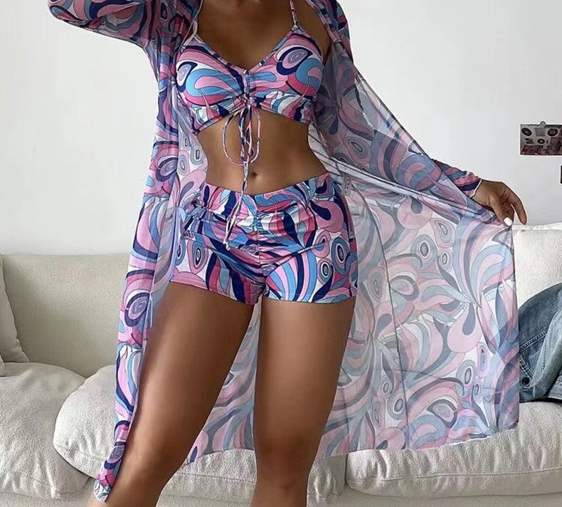 Swimsuit Women Three Piece Split Bikini Sexy High Waist Swimsuit