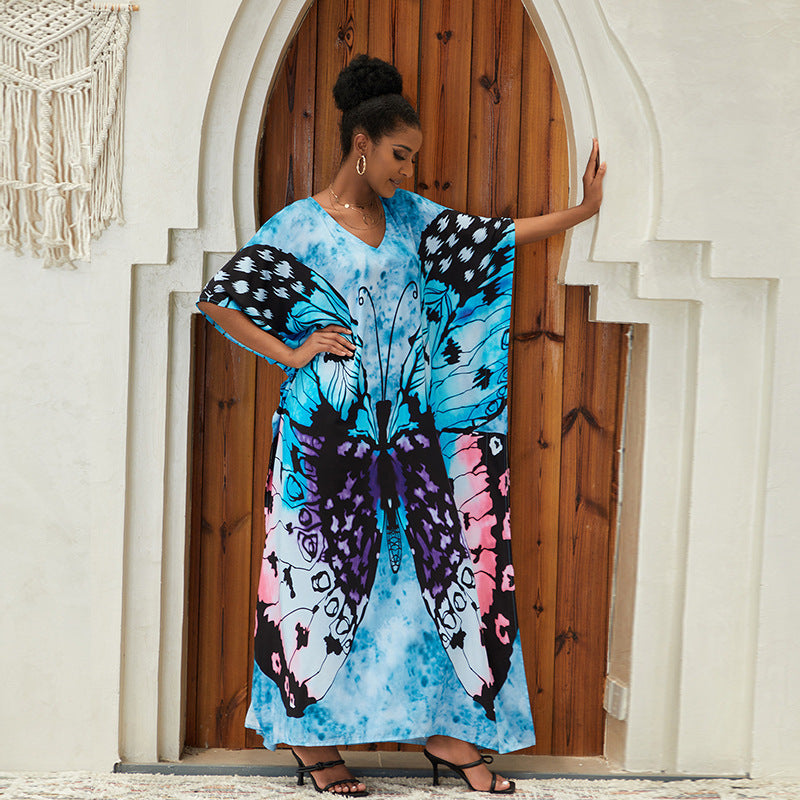 Beach Cover up Loose Robe Vacation Maxi Dress Swimsuit Outwear Women