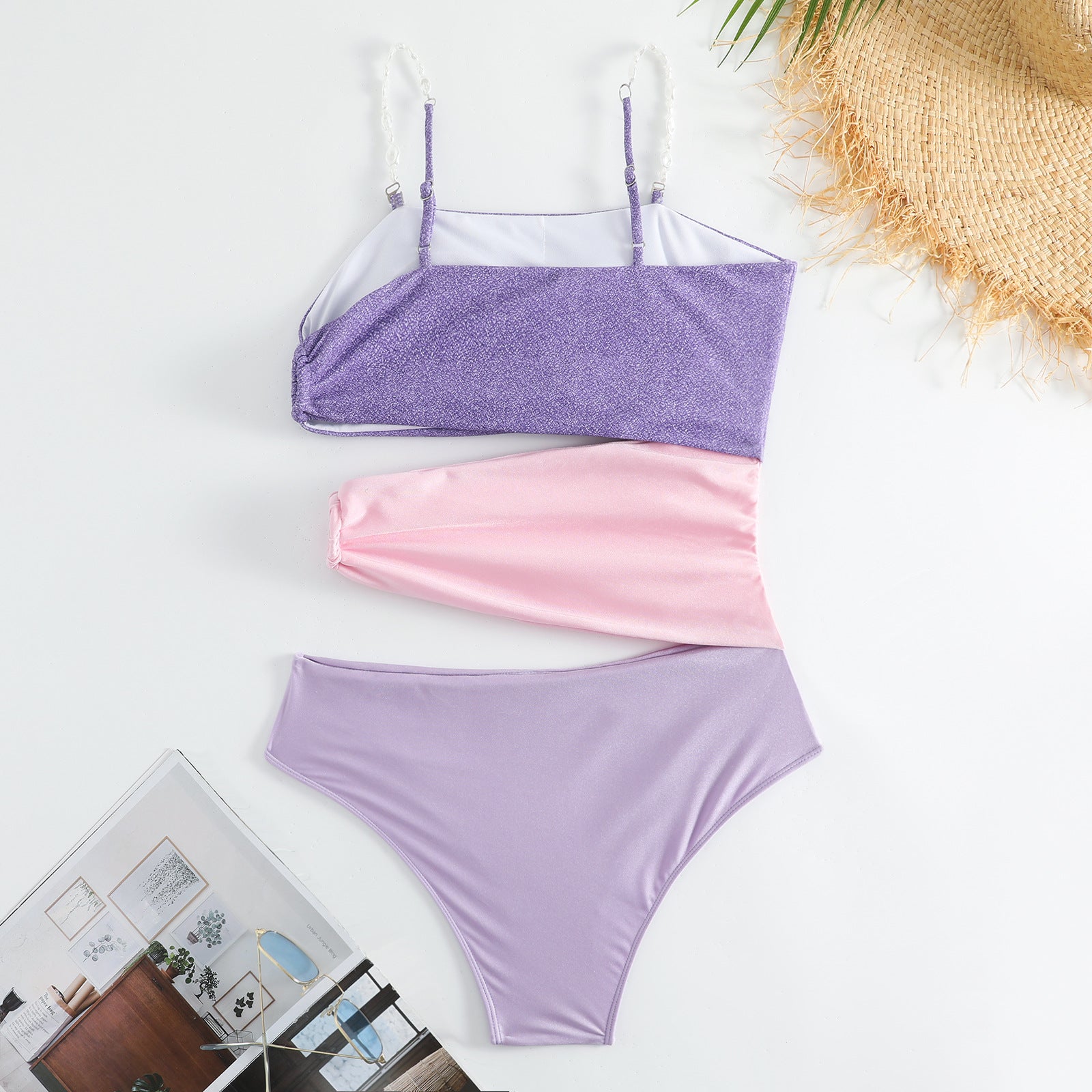 One Piece Swimsuit Color Matching Vacation Sexy Swimsuit