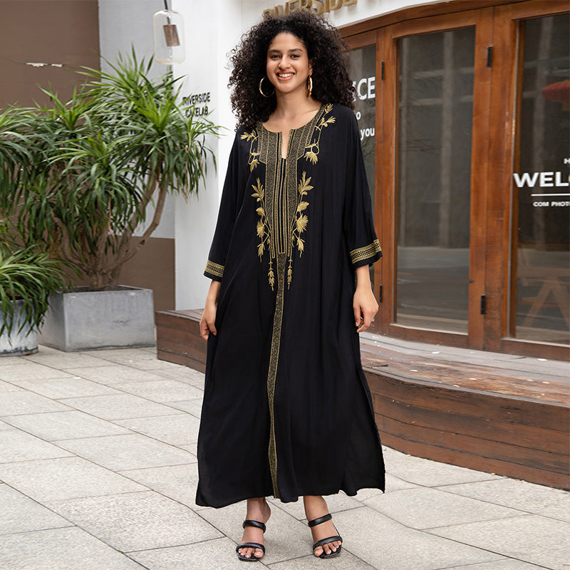 Rayon Vacation Loose Maxi Dress Beach Jacket Jumpsuit Long Robe Beach Cover Up