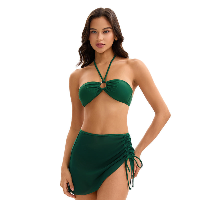 Bikini Three Piece Swimsuit Sexy Backless Triangle Split Swimsuit