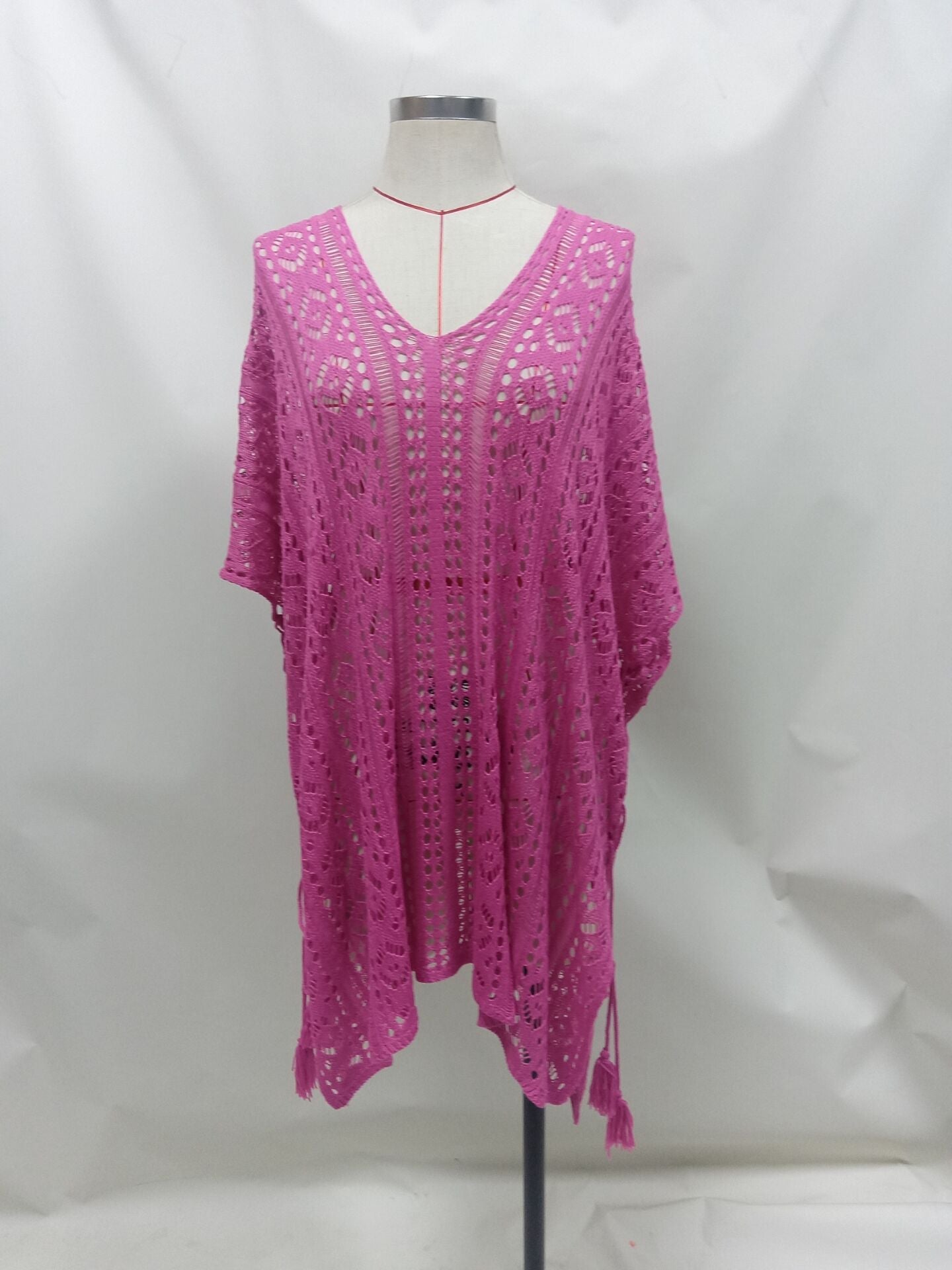 Summer Bikini Sun Protective Blouse Hollow Out Cutout Split Sexy Beach Dress for Women Crochet hook Crochet hook Crochet hook