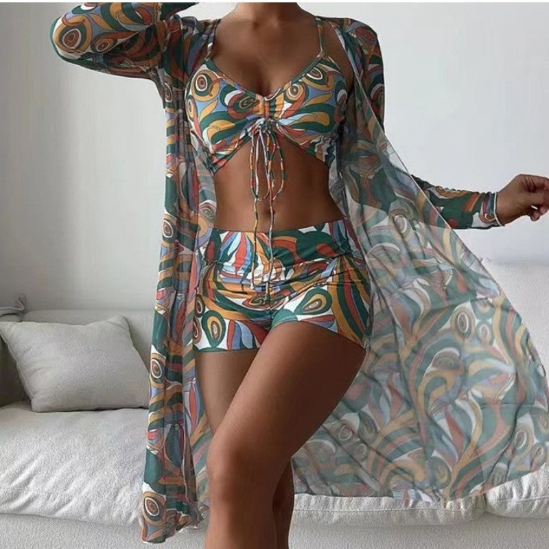 Swimsuit Women Three Piece Split Bikini Sexy High Waist Swimsuit