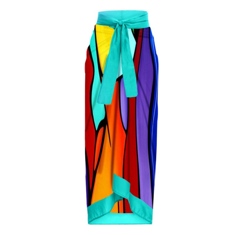 Women One Piece Swimming Sexy Print Two Piece Skirt Popular Swimsuit Bikini