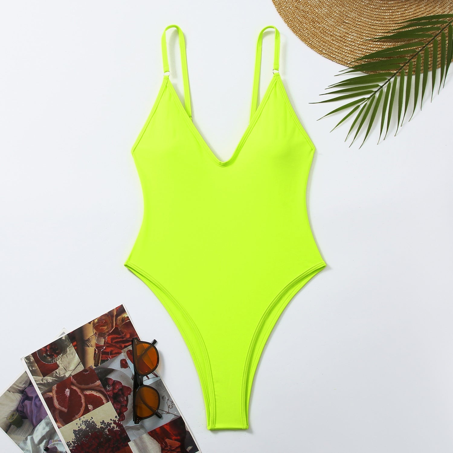 One Piece Swimsuit Women V neck Adjustable Shoulder Strap Sexy Tight Swimsuit High Grade Spring Swimsuit
