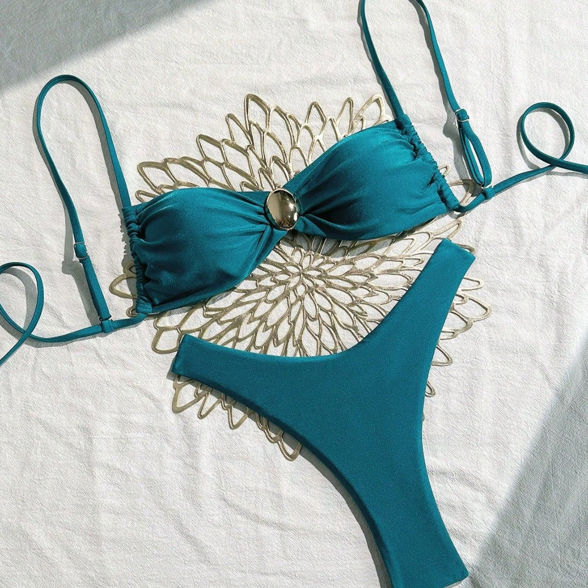 Bikini Sexy Bikini Solid Color Tube Top Split Women Swimsuit Women