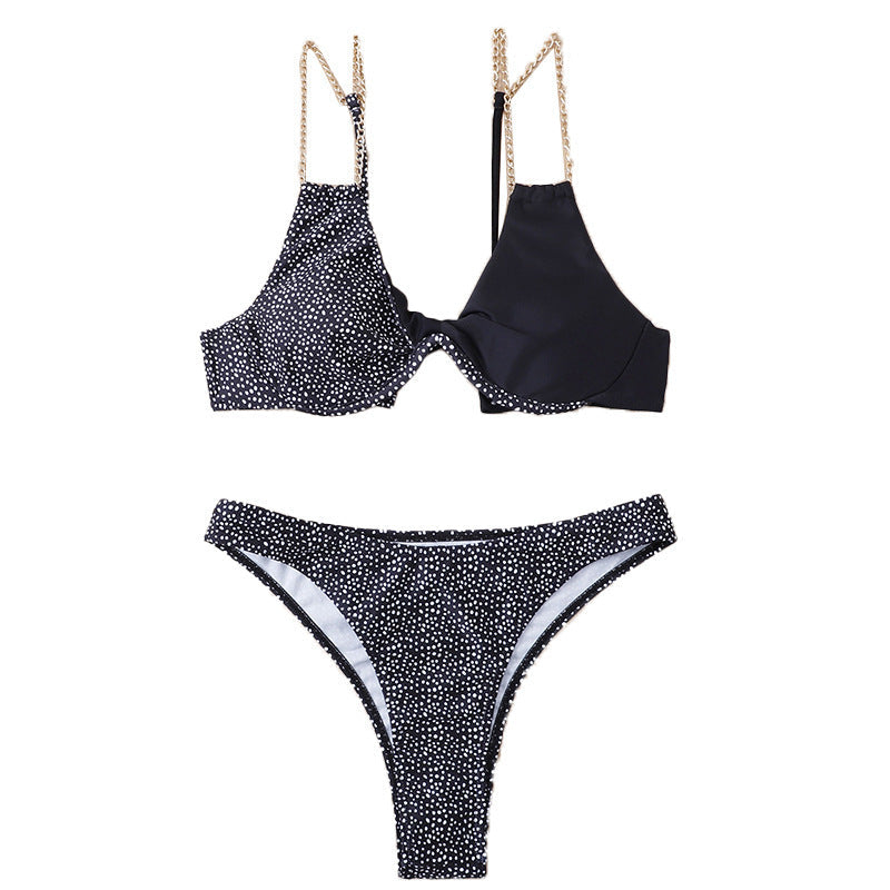Metal Chain Bikini Women Swimsuit Split Two Piece Set Swimsuit Sexy Bikini