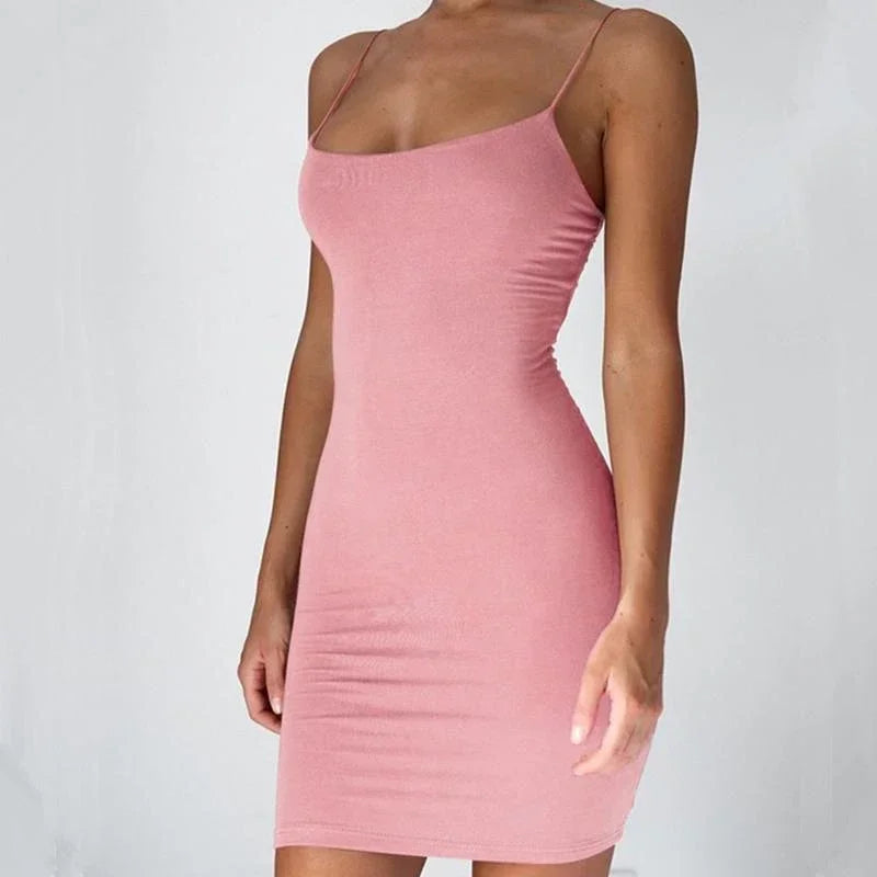 Spaghetti Strap Camisole Sheath Mini Dress