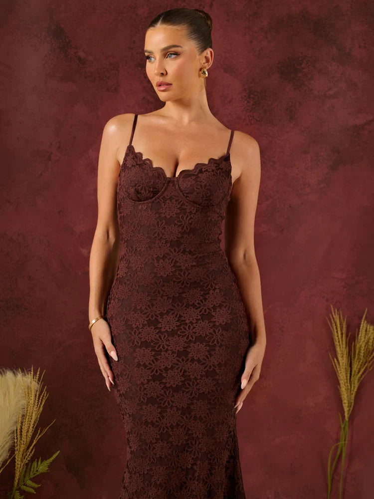 Spaghetti Strap Backless Maxi Dress