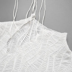 Wrinkled Lace Up Mini Dress