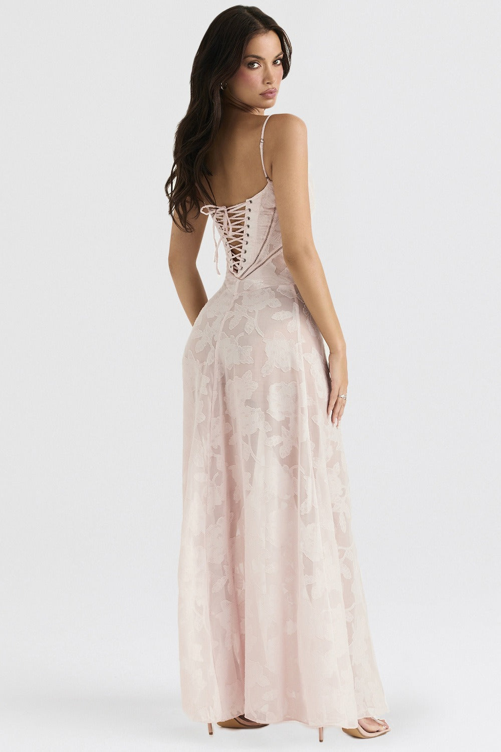 Lace Tie-Strap Romantic Maxi Dress