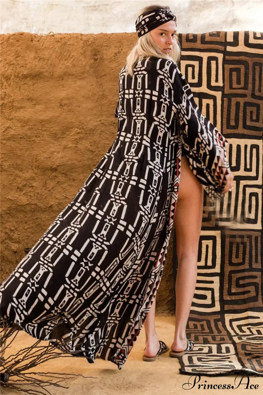 Cotton Rayon Kimono Robe Bikini Cover-up - Fashionpara