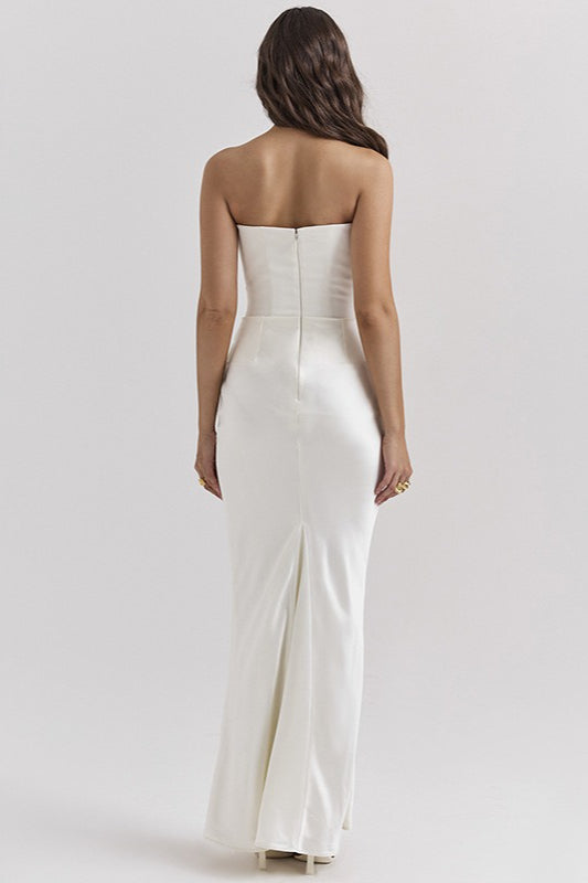 Sexy Backless Cinched Waist Maxi Dress