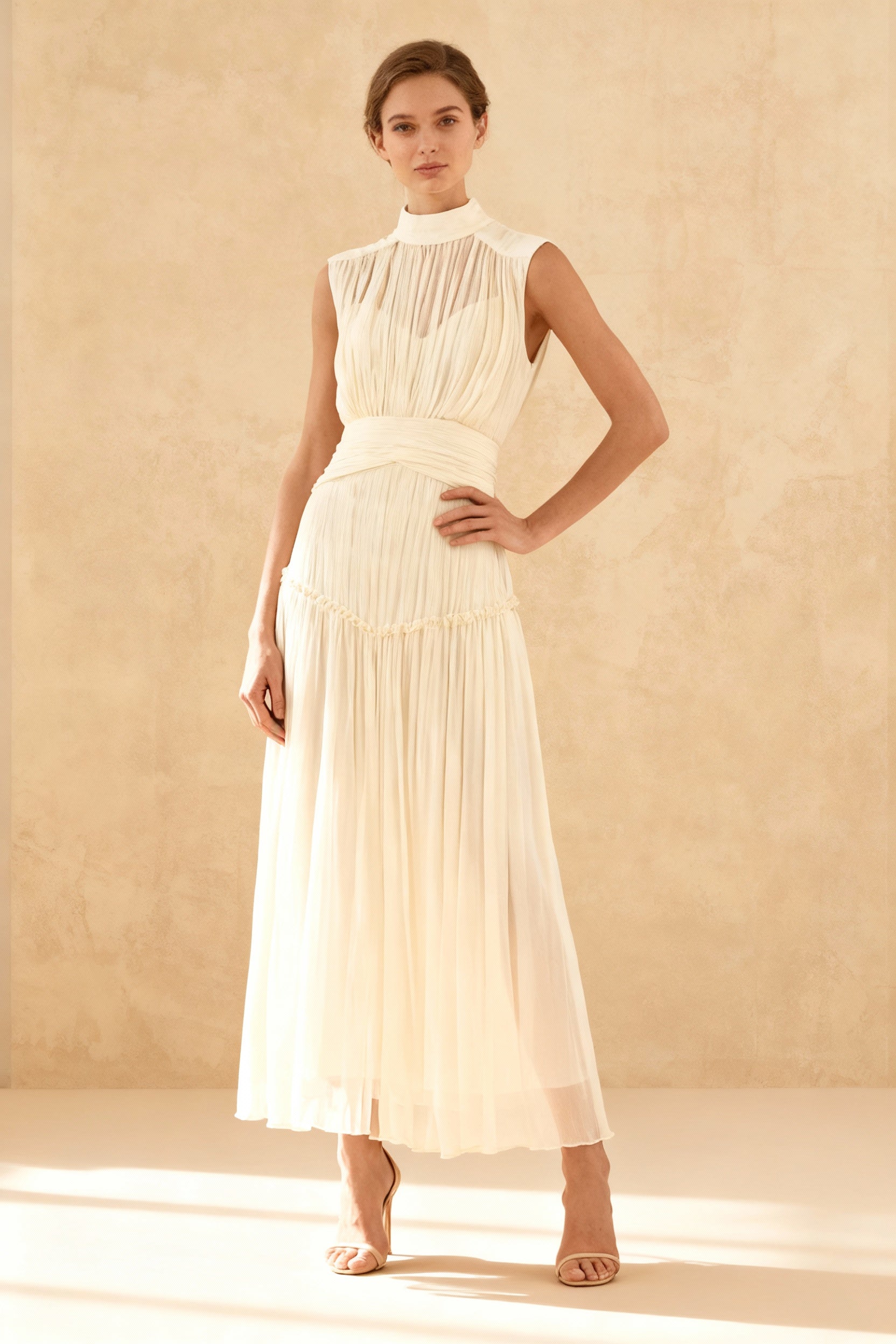 Remarkable Moment High Trendy Neck Maxi Dress