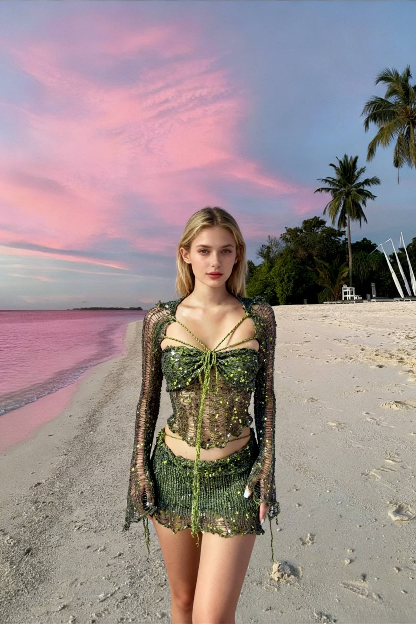 Beaded Sweater Maxi Dress