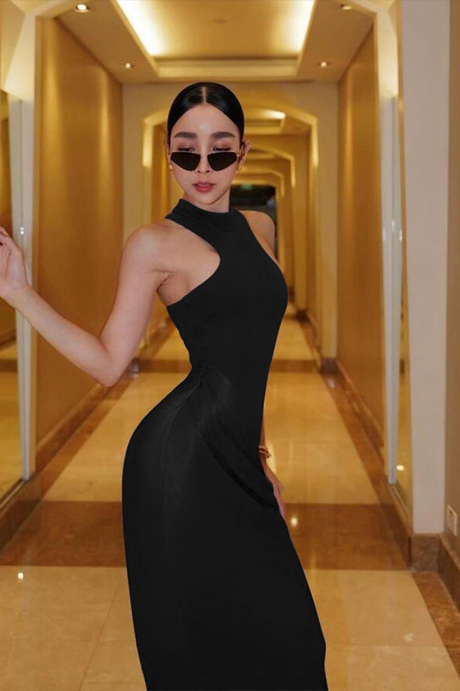 Cutout Sleeveless Slim Fit Maxi Dress