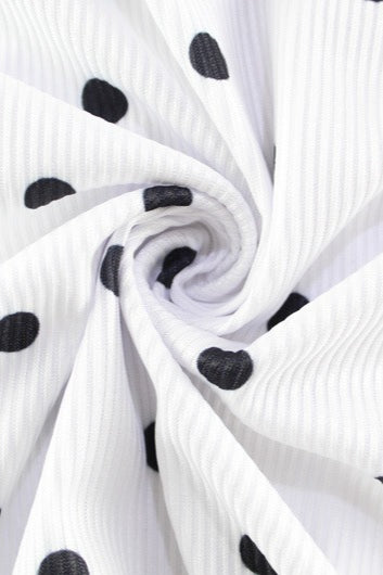 Elegant Polka Dot Round Neck Maxi Dress