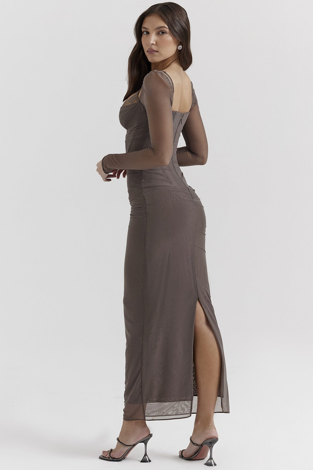 Backless Split Bodycon Maxi Dress