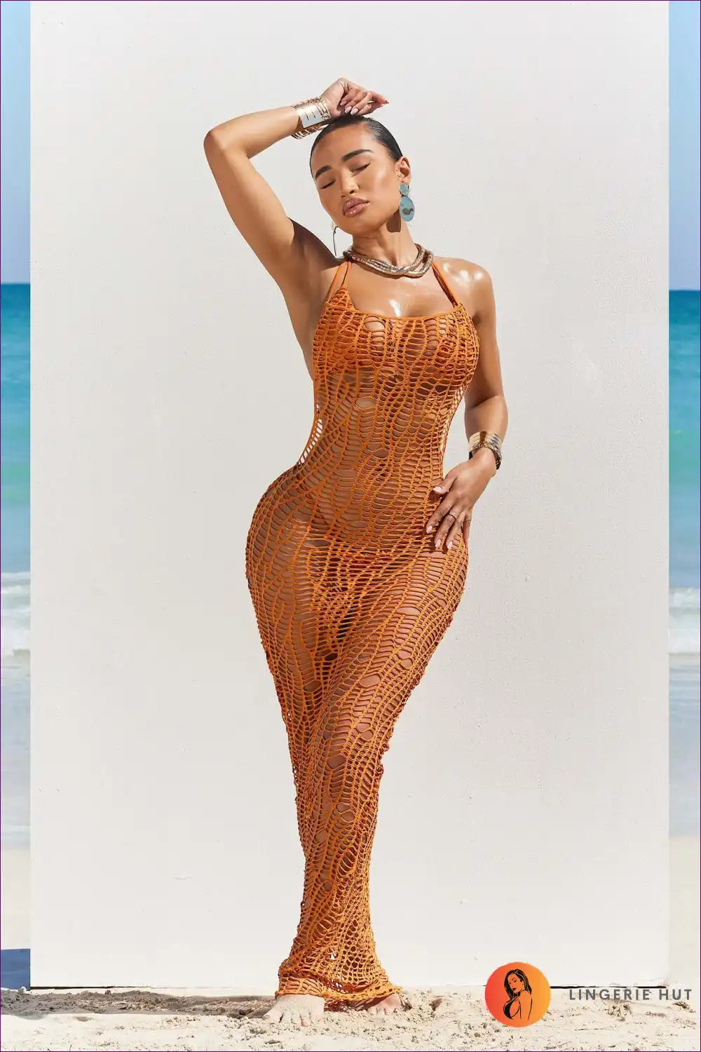 Beachside Crochet Maxi Dress - Coastal Chic