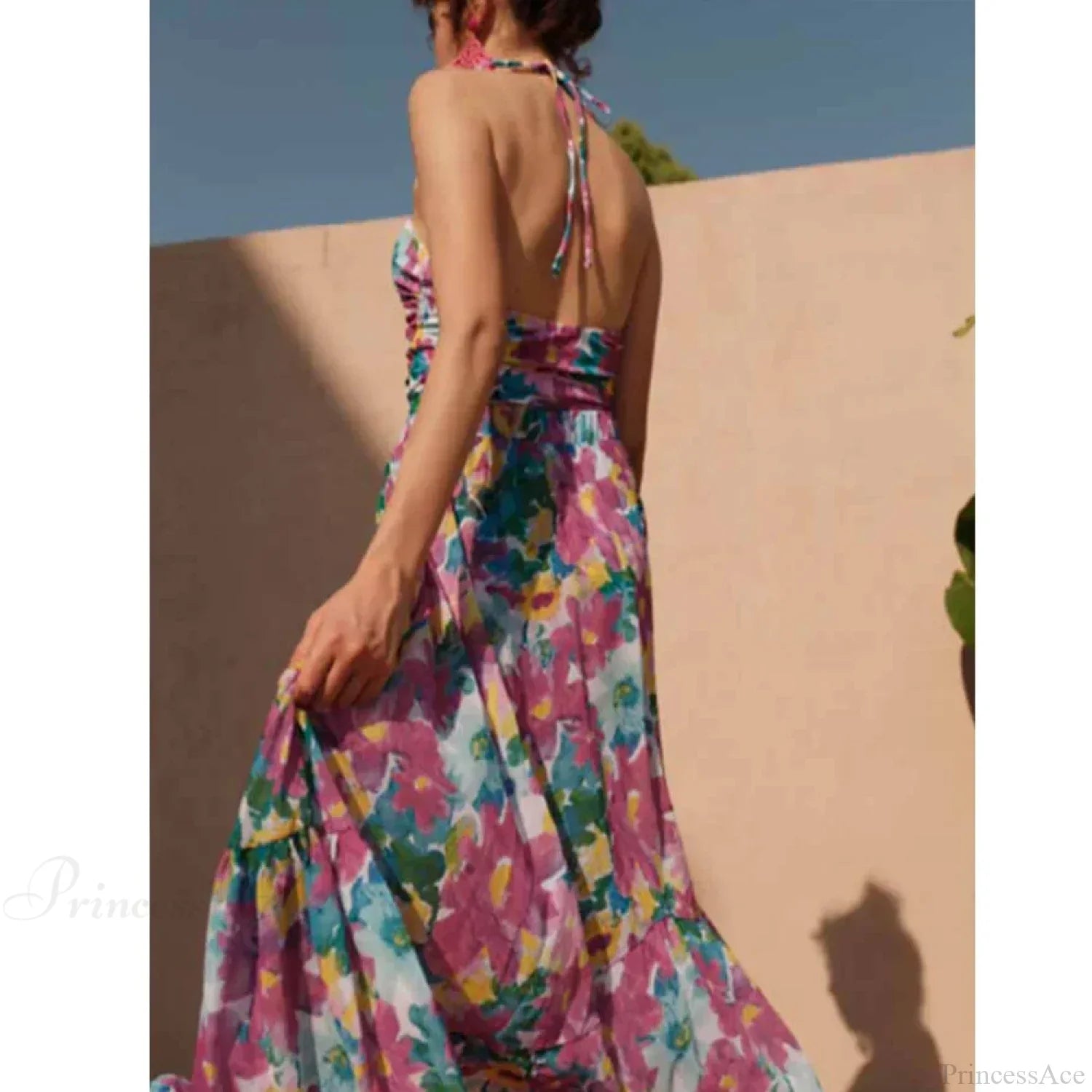 Printed Cutouts Tie One Piece Swimsuit