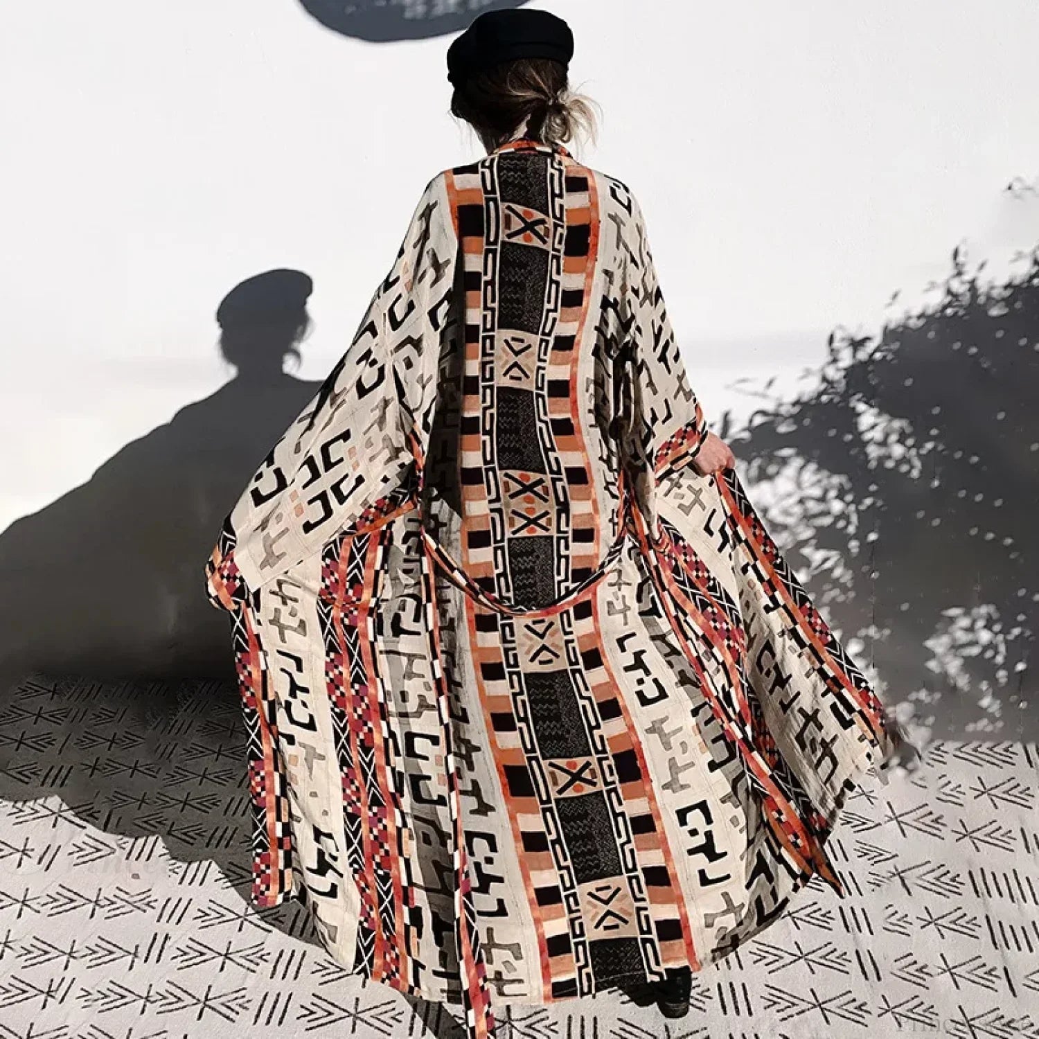 Rayon Bikini Cover Up Kimono MULTI / One Size