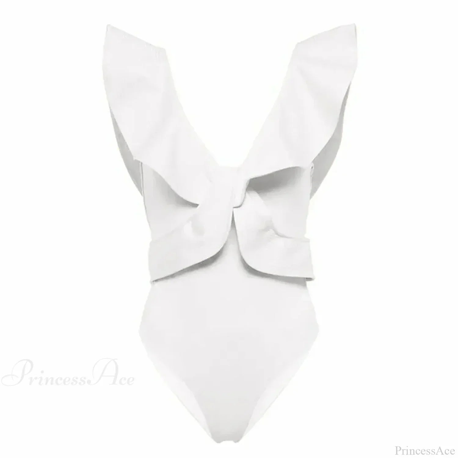 Solid V-Neck Slim Fit Swimsuit One Piece